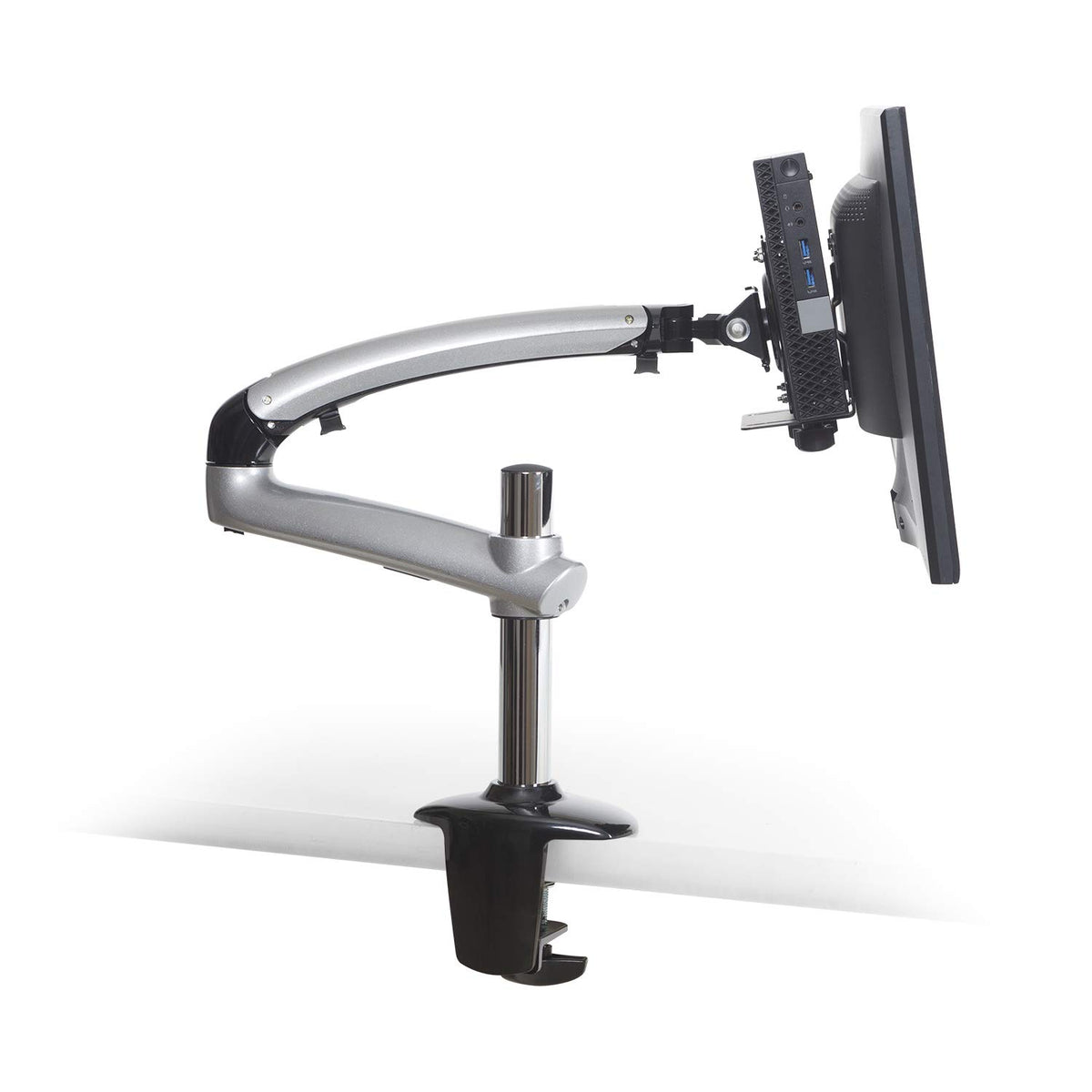 Ergotech Freedom Thin Client Mount VESA Plate, Perfect to mount a Mini PC or Computer, supports CPU's 0.6" - 2.7" wide, 11 lbs. Weight Capacity, Black