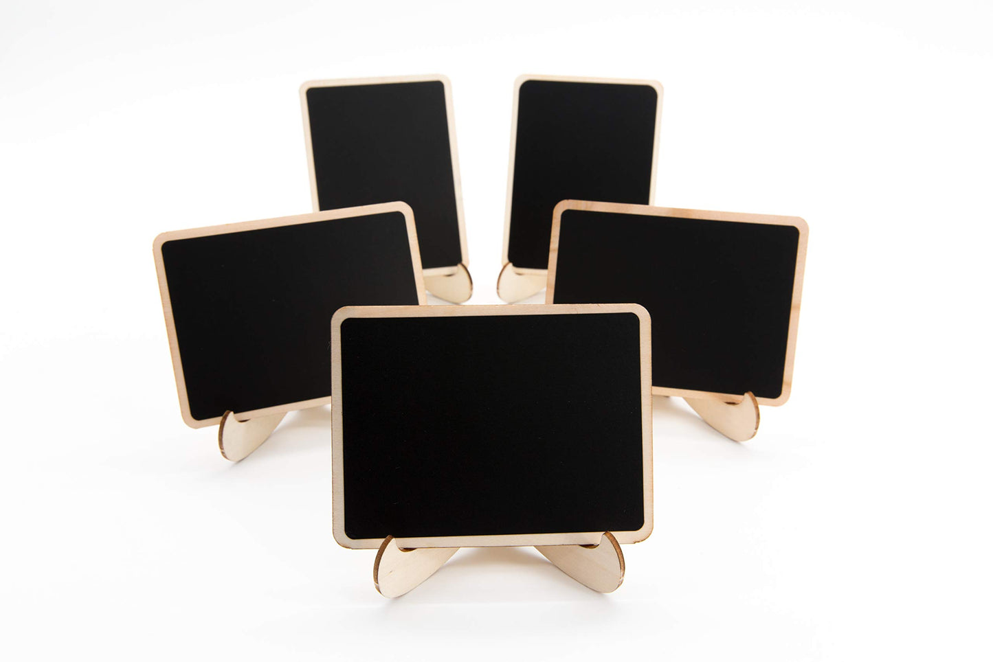 DSTELIN 10 Pack Mini Chalkboards Signs with Easel Stand, Small Rectangle Chalkboards Blackboard, Wood Place Cards for Weddings, Birthday Parties