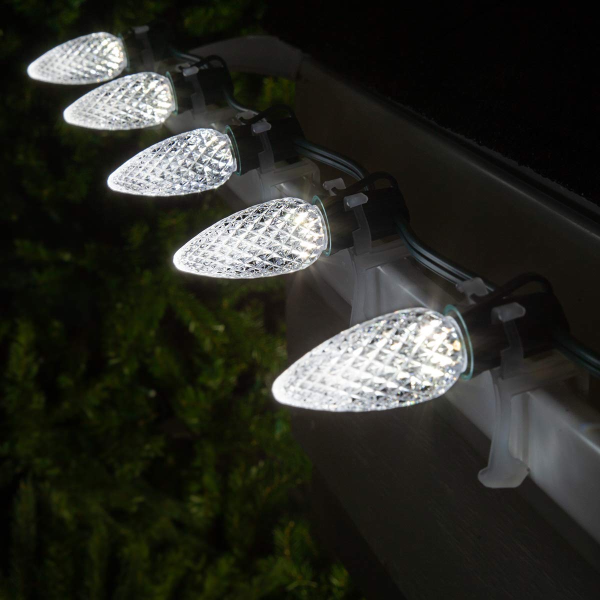 Wintergreen Lighting 25 Pack OptiCore LED C9 Cool White Christmas Light Bulbs - Premium Shatterproof C9 LED Christmas Replacement Bulbs, E17