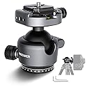 NEEWER GM41 Low Profile Tripod Ball Head, 40mm Metal Panoramic Camera Mount Adapter with 1/4" Arca Type QR Plate Compatible with PD, 360° Swivel & 90°