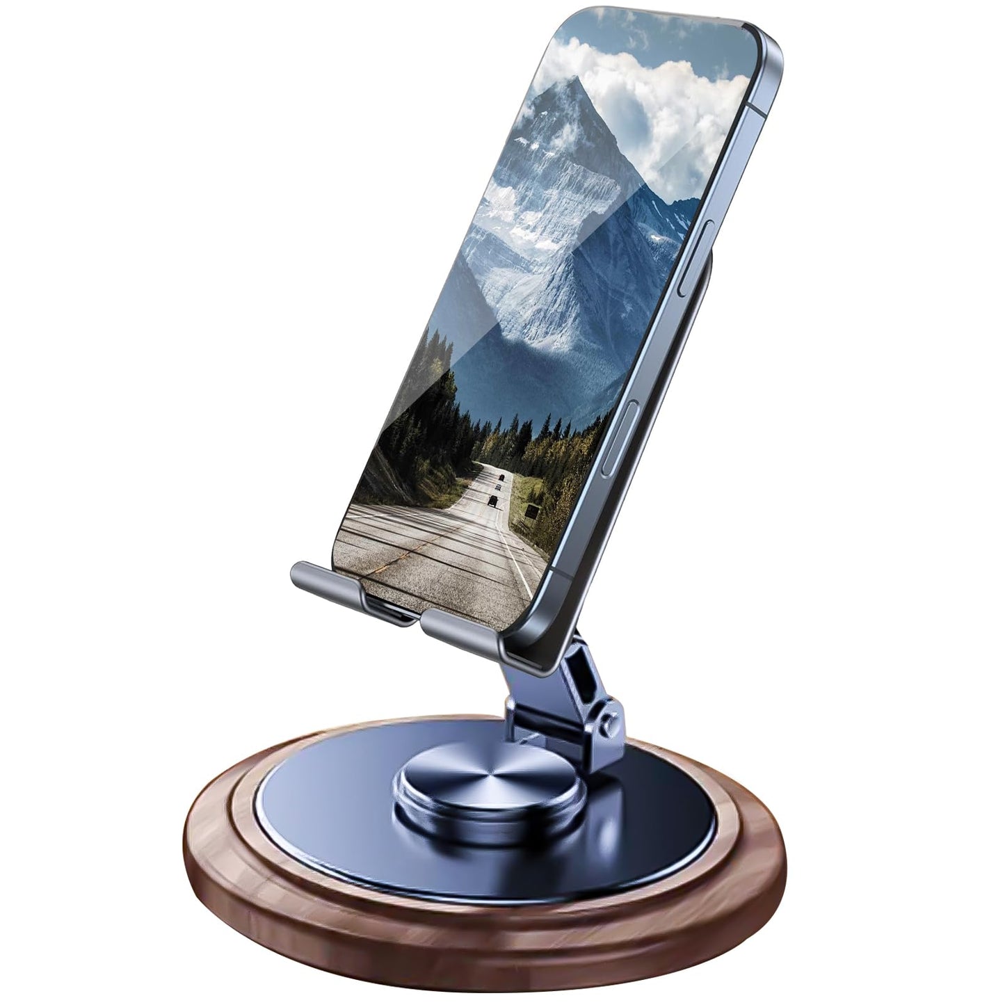 VCDHEUI Adjustable Cell Phone Stand,360 Rotating Foldable Desktop Cellphone Stand with Anti-Slip Base Portable Phone Holder for iPhone 16 15 14 13 Pro