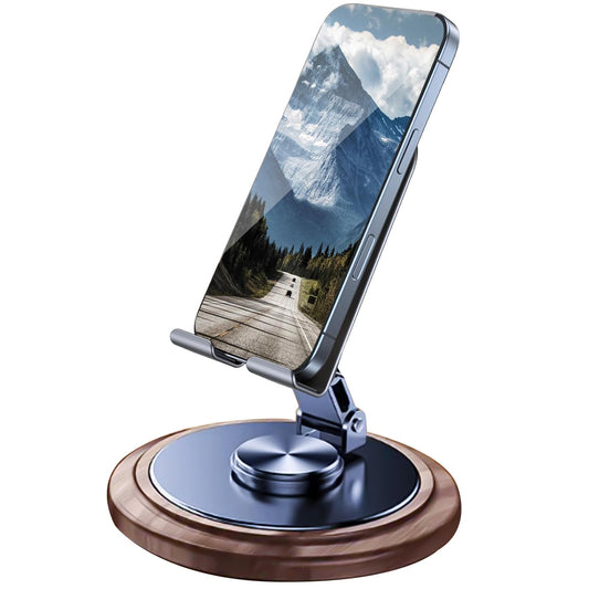 VCDHEUI Adjustable Cell Phone Stand,360 Rotating Foldable Desktop Cellphone Stand with Anti-Slip Base Portable Phone Holder for iPhone 16 15 14 13 Pro