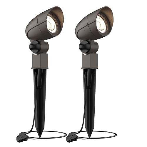 GOLDEN STAR Low Voltage Landscape Lights 3W LED Outdoor Landscape Floodlight 12V Bronze Waterproof 200Lumen Spotlight 3000K Warm White Outdoor