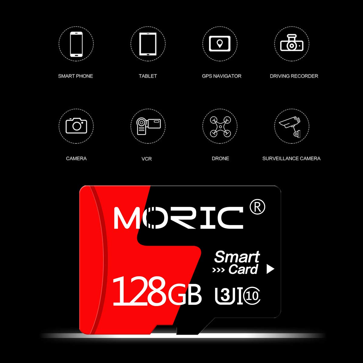 MORIC 2 Pack 128GB Micro SD Card with Adapter High Speed Memory Card,C10 A1 Memory TF Card for Camera/Dash Cam/Smartphone/Tablet/Drone