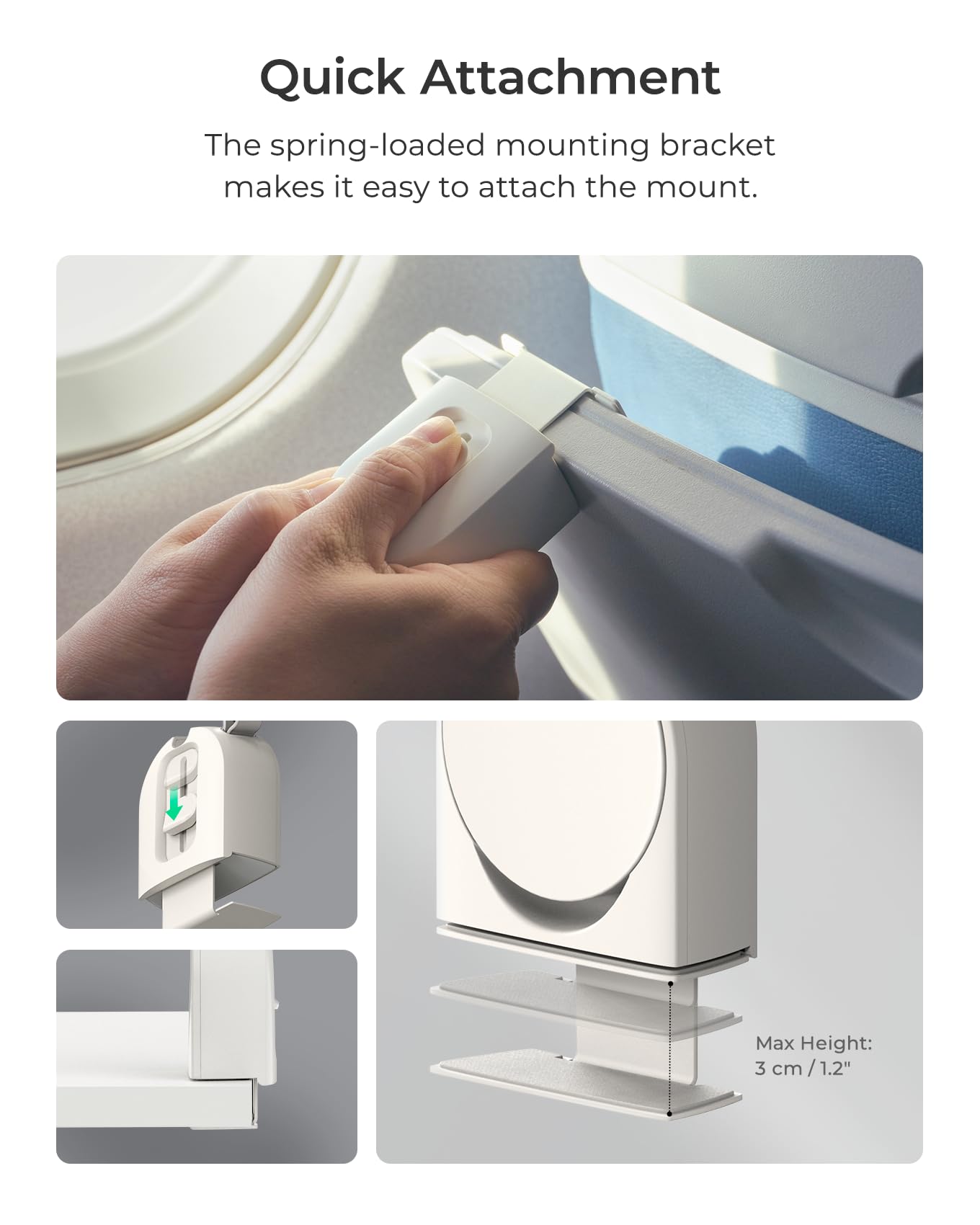 iOttie Treker Travel Essentials Magnetic Airplane Phone Holder with 360° Rotation Swivel Head and Magnetic Ring Adapter for Universal Compatibility