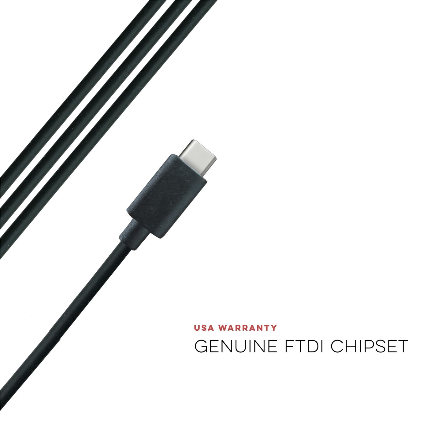 BTECH PC03 USB-C Programming Cable - FTDI Chipset for Baofeng & Kenwood K1 2 Pin Two-Way Radios | Compatible with Windows, Mac, and Linux | Easy