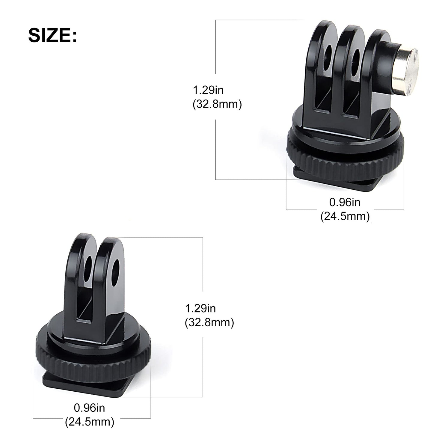 GEPULY 4 Pack Cold Shoe Mount Adapters,1/4" Thread Hole Cold Shoe Bracket,for GoPro Hero 13 12 11 10 9 8 7 6 5 4, Action Cameras DSLR Camera Cage