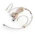 Sujeetec Microphone Headset Discreet Headworn Earset Over Ear Hanging Mic Compatible with Shure Wireless System Bodypack Transmitter, Ideal for