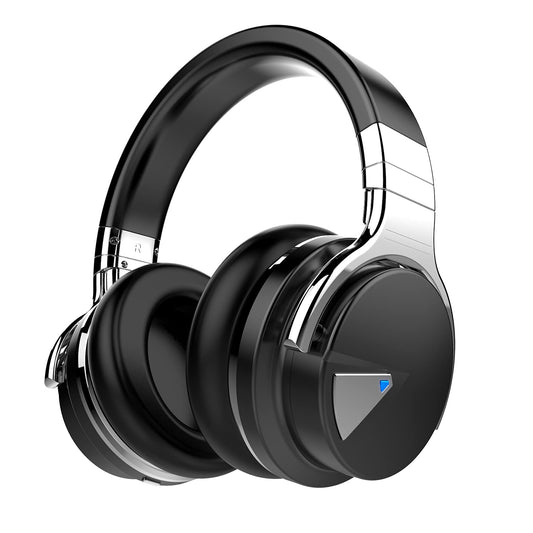 Qisebin E7 Active Noise Cancelling Headphones Bluetooth Headphones with Microphone Deep Bass Wireless Headphones Over Ear, Comfortable Protein…