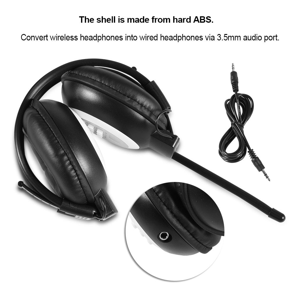 ASHATA Over Ear Foldable Head Mounted /Wired Headphone Noise Cancelling HiFi Headset FM Radio with Flexible Antenna Ideal for Audio Room, Learning…