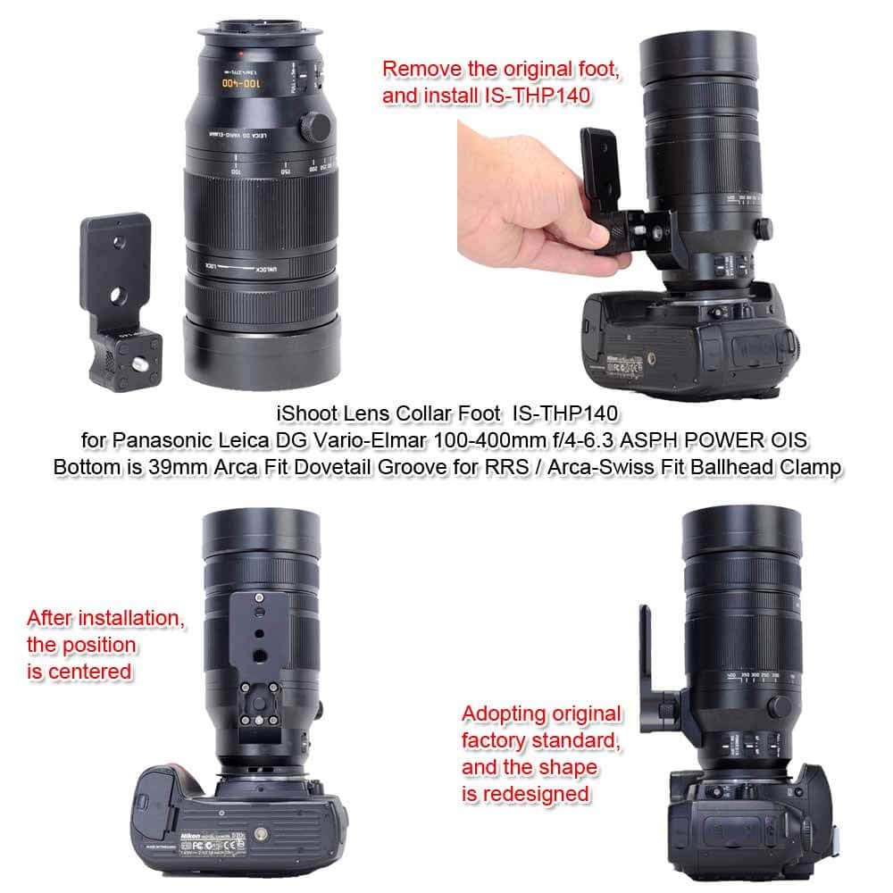Lens Collar Stand Replacement Foot Tripod Mount Ring Base Compatible with Panasonic Leica DG Vario-Elmar 100-400mm f/4-6.3 ASPH Power OIS, Bottom