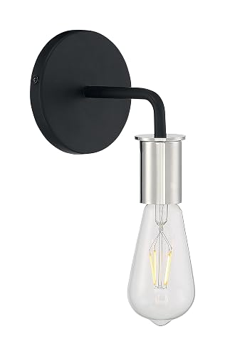 Nuvo Lighting 60-7351 Transitional One Light Wall Sconce from Ryder Collection in Black Finish,