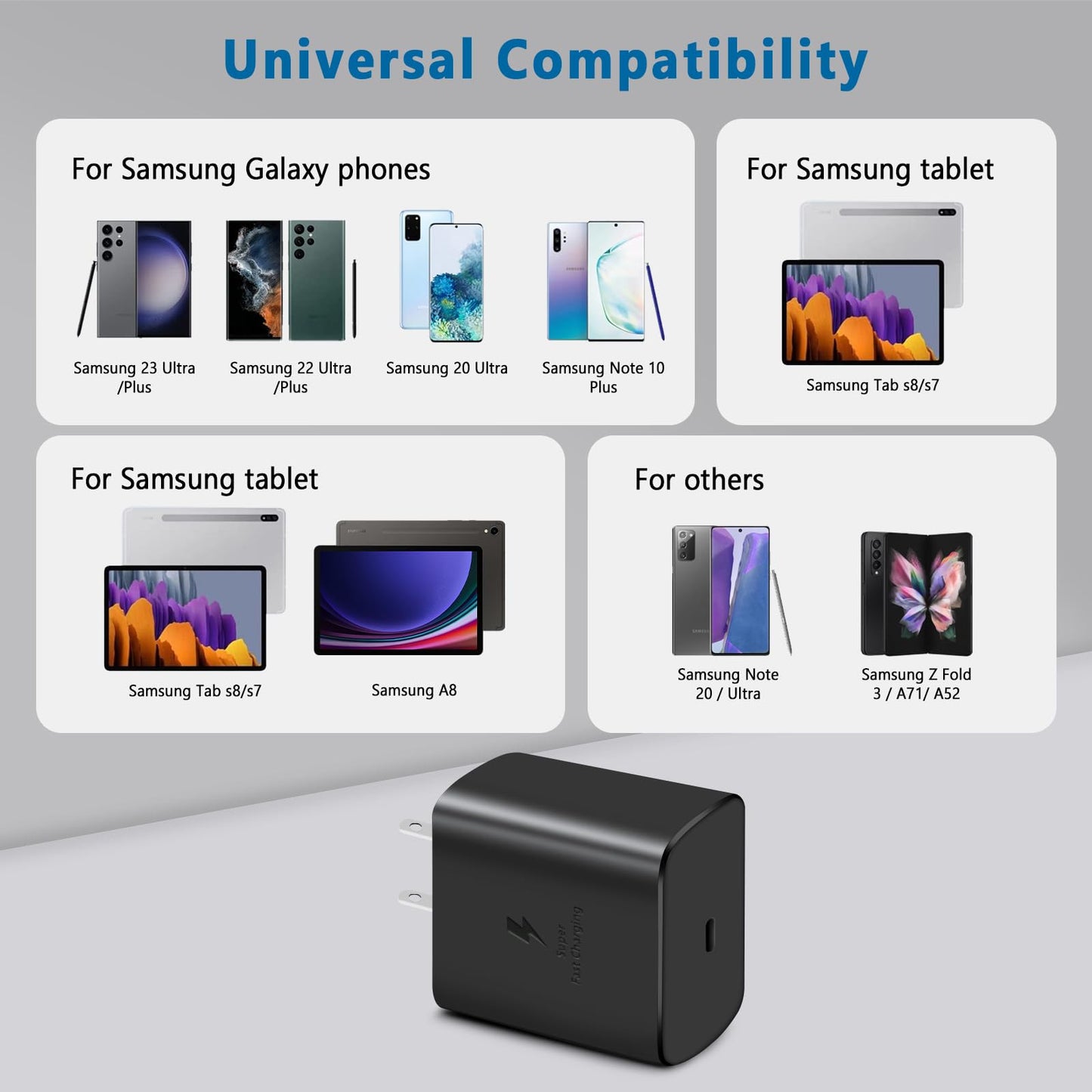 Skyvast 2-Pack 45W Type C Charger Super Fast Charging, Android Phone Wall Charger Block PD3.0 with 6ft USB C Cable for Sam Sung Galaxy S24