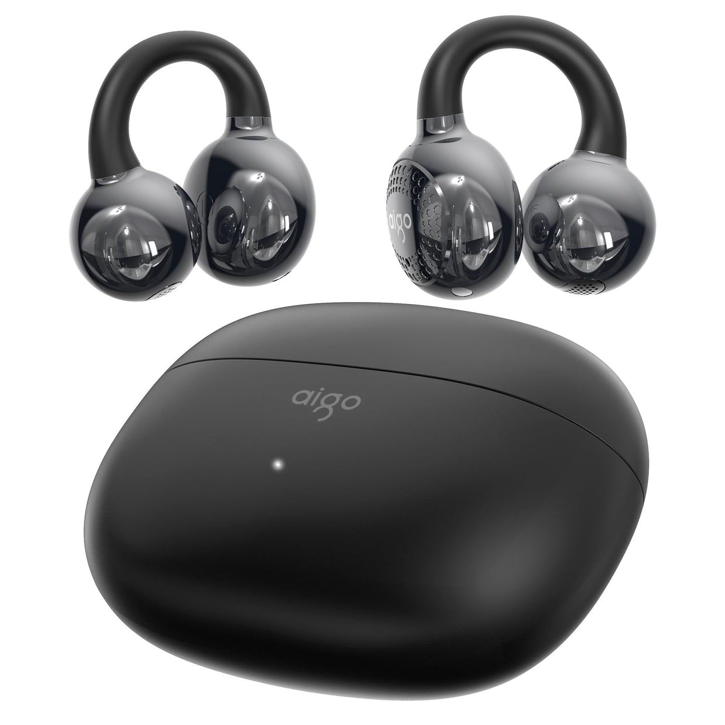aigo CA05 Open Ear Earbuds Clip on Wireless Bluetooth 5.4 Headphones with Mic for iPhone,Android,Laptop,Enc Noise Reduction,50H Play,Waterproof…