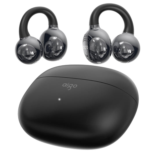 aigo CA05 Open Ear Earbuds Clip on Wireless Bluetooth 5.4 Headphones with Mic for iPhone,Android,Laptop,Enc Noise Reduction,50H Play,Waterproof…