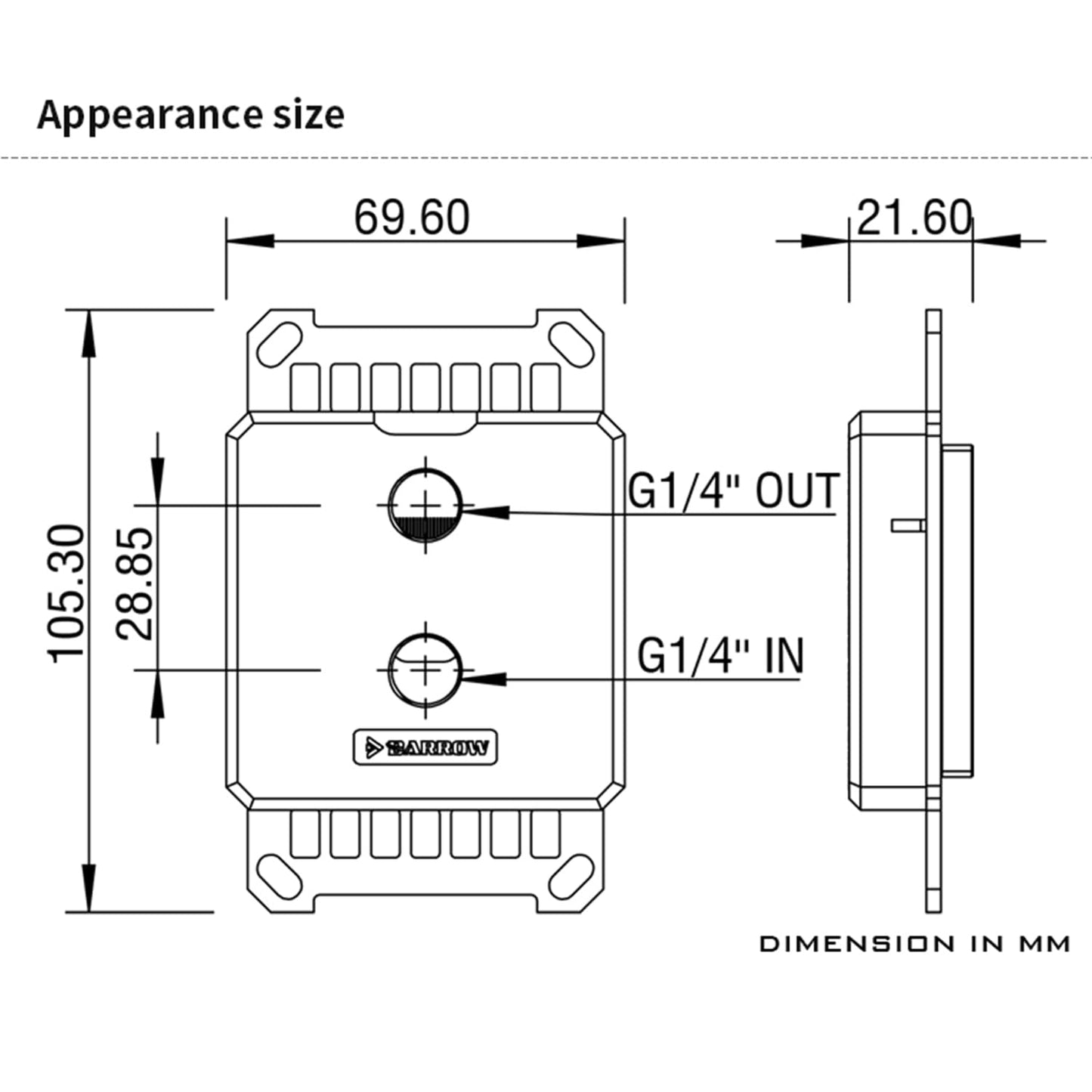 Barrow CPU Water Block, High-Efficiency CPU Water Cooling Block for AMD AM5/AM4/AM3+/AM3/FM2, Liquid Cooling Micro Waterway CPU Block Socket Radiator