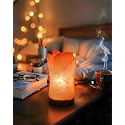 NatureBoost Himalayan Pink Salt Lamp - Flower Shape - Hand-Carved Natural Crystal Salt Rock with Wooden Base Ideal Gift & Home Décor