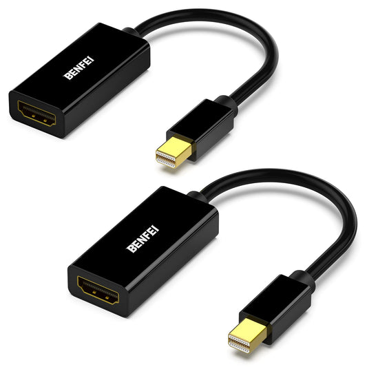 BENFEI Mini DisplayPort to HDMI Adapter 2 Pack, Mini DP(Thunderbolt) to HDMI Converter Gold-Plated Cord Compatible for MacBook Pro, MacBook Air, Mac