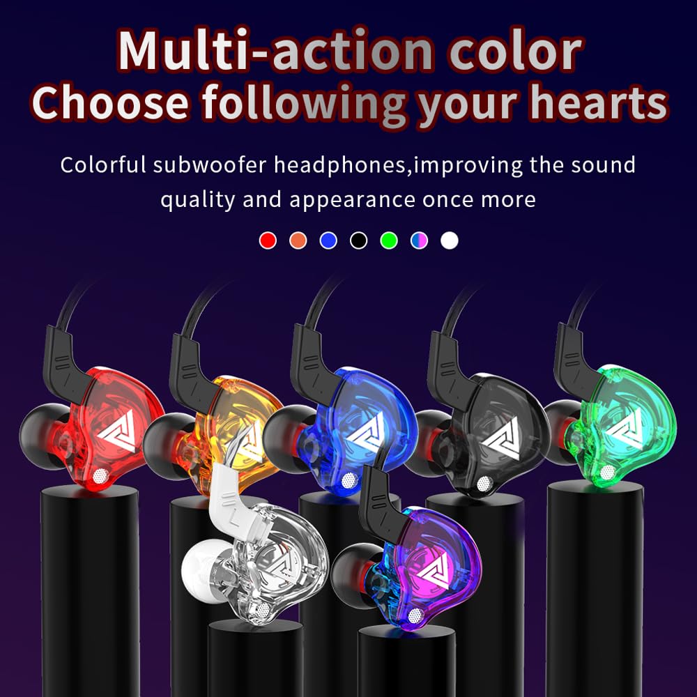 CNWUJASS Wired Gaming Earbuds, QKZ AK6 in Ear Earphone, Running Sport Headphone with Microphone, 1DD Dynamic Driver, for DJ Music Gaming Video…