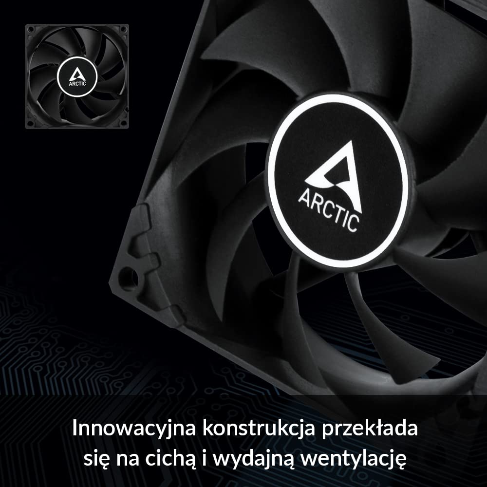 ARCTIC F8 PWM - 80 mm PWM Case Fan, PWM-Signal regulates Fan Speed, Very Quiet Motor, Computer, Fan Speed: 300-2000 RPM - Black