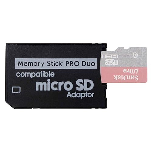 Funturbo PSP Memory Stick Adapter, Micro SD to Memory Stick PRO Duo MagicGate Card for Sony PlayStation Portable, Camera, Handycam