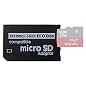 Funturbo PSP Memory Stick Adapter, Micro SD to Memory Stick PRO Duo MagicGate Card for Sony PlayStation Portable, Camera, Handycam