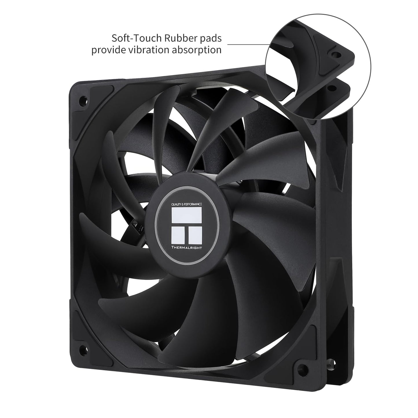 Thermalrlght TL-C12C CPU Fan 120mm Case Cooler Fan, 4Pin PWM Silent Computer Fan with S-FDB Bearing Included, up to 1550RPM Cooling Fan?Black?