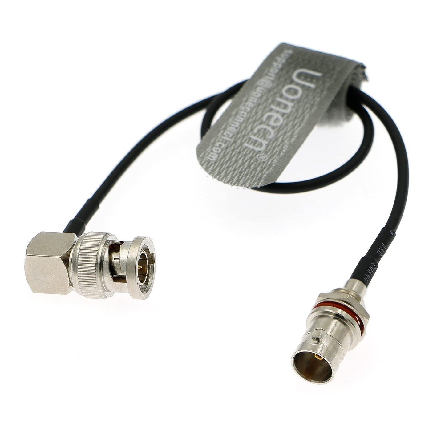 Uonecn BNC Female Straight to BNC Male Right Angle SDI Cable for Camera 50 ohm