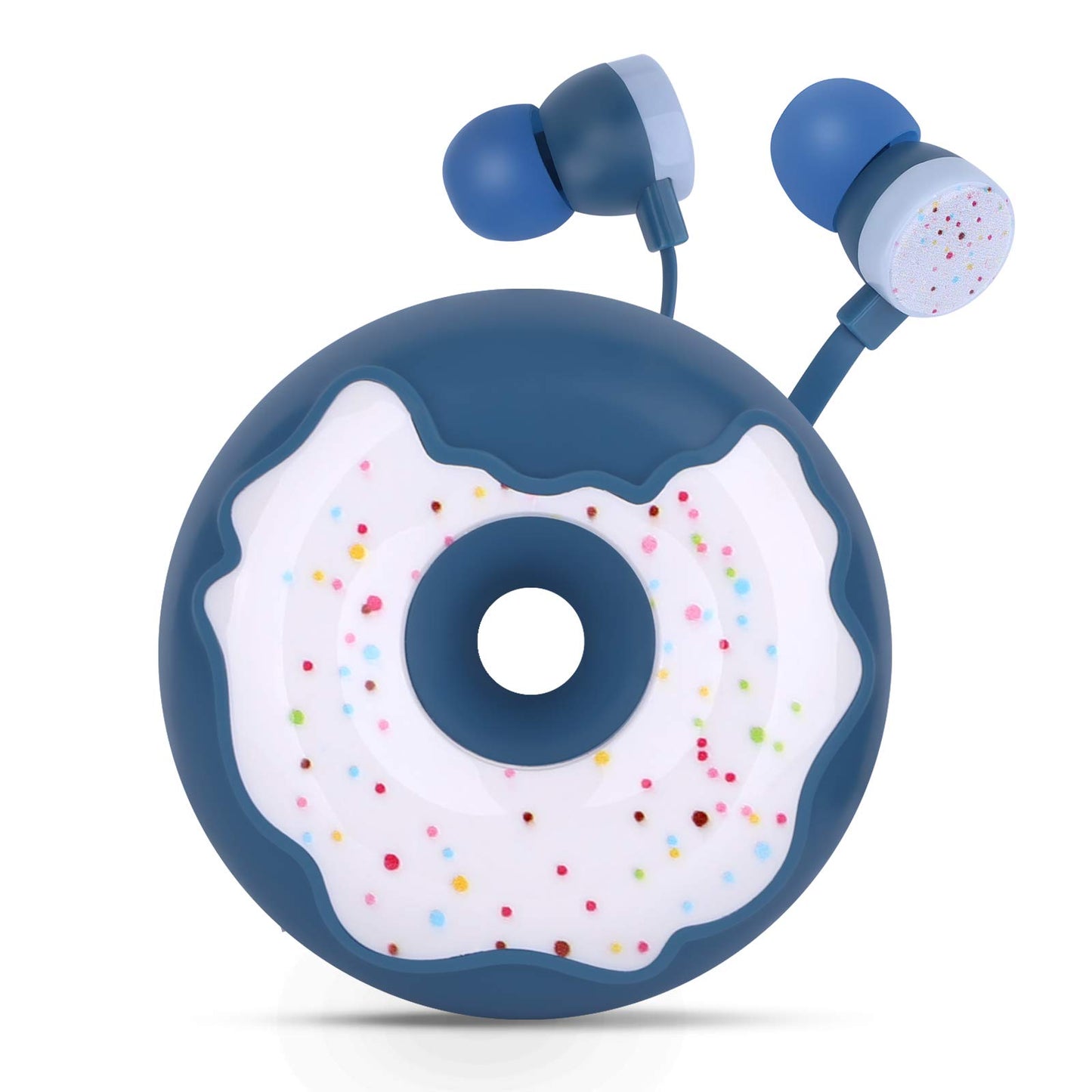 QearFun Donut Earbuds for Kids, Cute Earbud & in-Ear Headphones Wired Gift for School Girls and Boys with Microphone and Lovely Earphones Storage Case