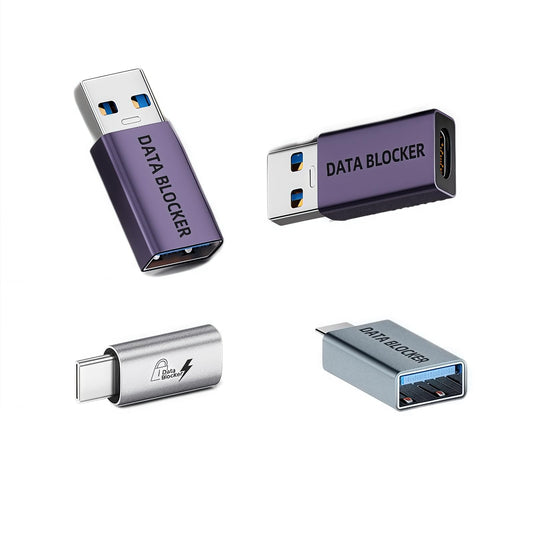 USB Data Blocker & USB C Data Blocker (4 Kinds), USB Type A & Type C Data Blocker Only for Charging, Provide Safe Charging Refuse Hacking, Protect