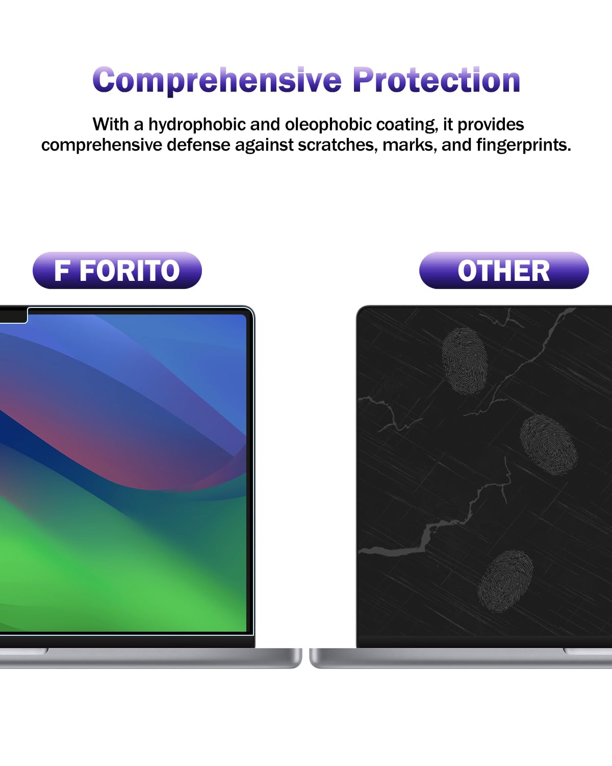 F FORITO 2-Pack Anti Blue Light Matte Screen Protector Compatible with MacBook Air 13.6/13 inch (2026-2022, M5, M4, M3, M2), Eye Protection Blue Light