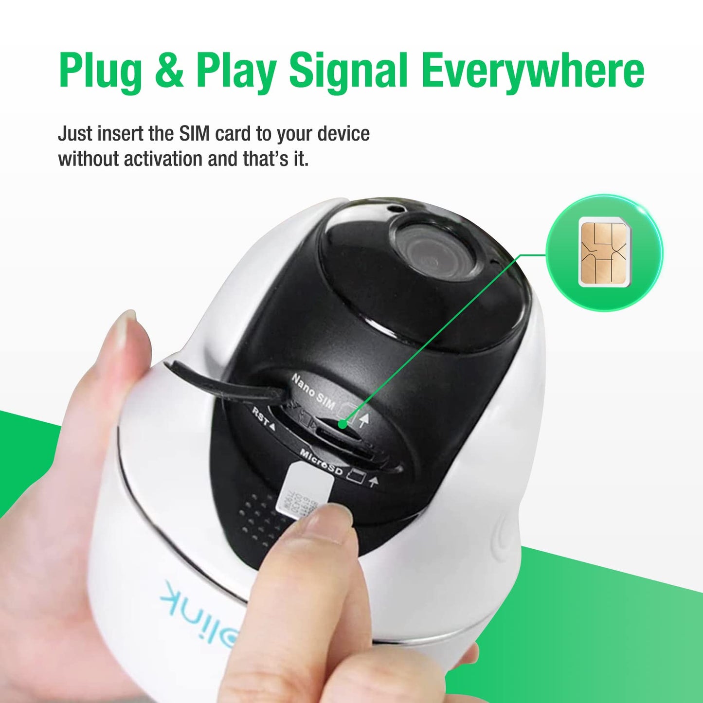 EIOTCLUB Data SIM Card Triple Play, 2GB 30-Day, for Security Cameras