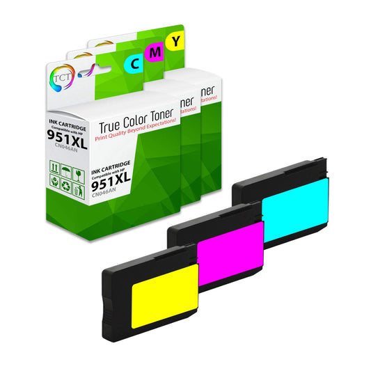 TCT 950XL 951XL Color Ink Cartridge 3 Pack - Compatible Replacement for HP 951XL 951 XL CN046AN CN047AN CN048AN Works with HP OfficeJet Pro 251DW