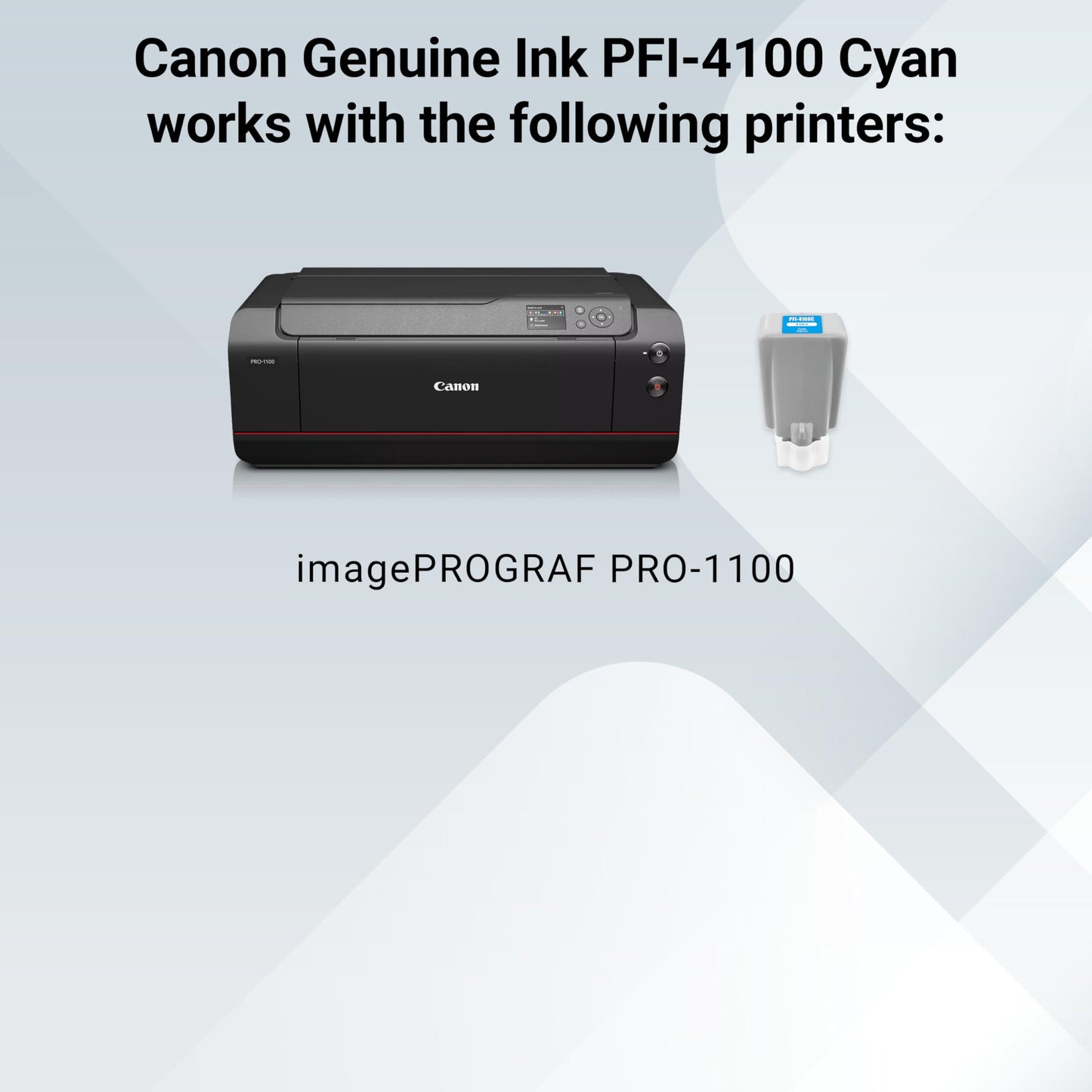 Canon PFI-4100 Genuine Cyan Ink Tank, Compatible with imagePROGRAF PRO-1100 Printers