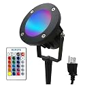 25W Color LED Outdoor Landscape Spotlight with Strobe Lighting - Waterproof RGB Spot Lights for Yard Tree House Halloween Christmas, Dual Mode, 120V