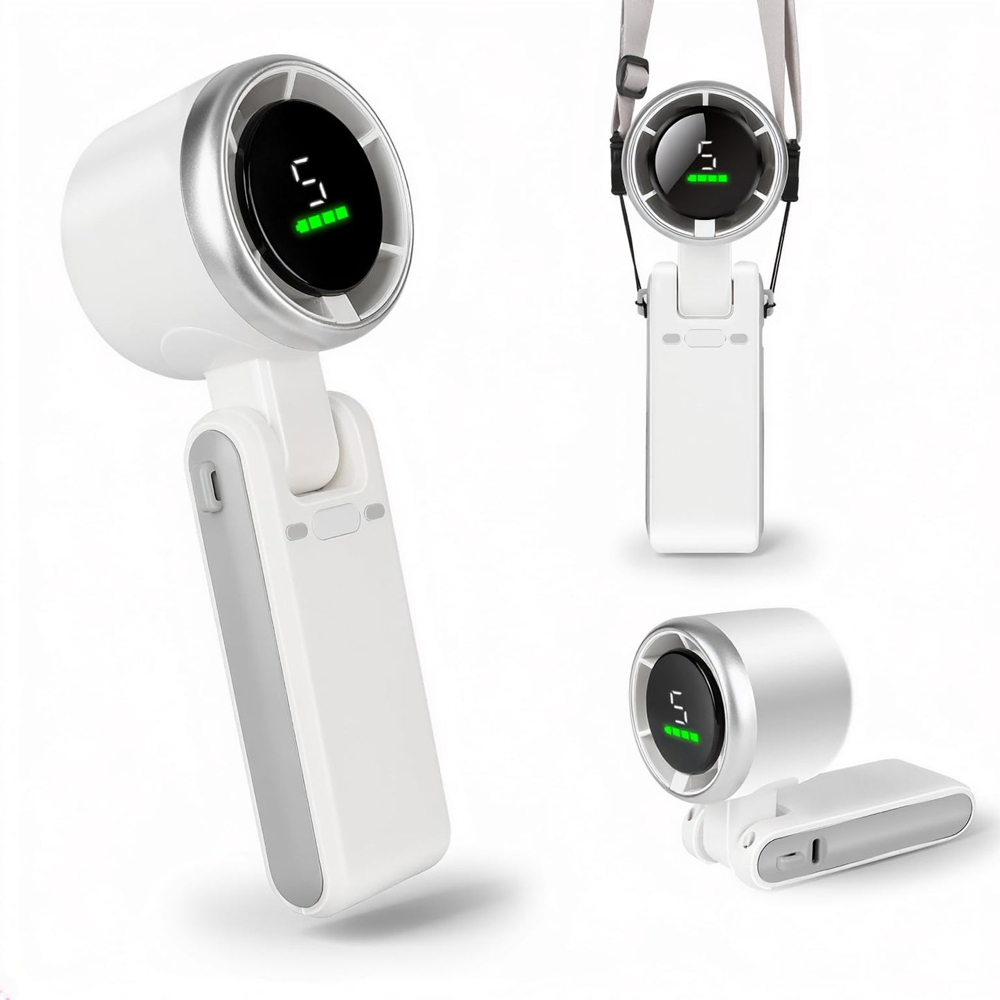 Portable Handheld Turbo Fan, 5-Speed, 3600mAh Rechargeable