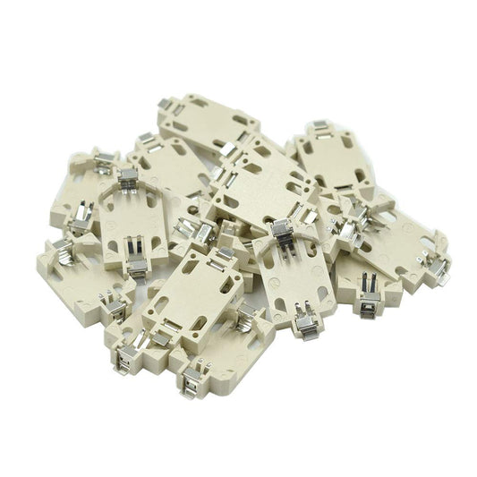 Hxchen 20Pcs White Surface Mount SMD CR2032 Horizontal Coin Button Battery Holder Cell Battery Container Case Power Strips Socket Case