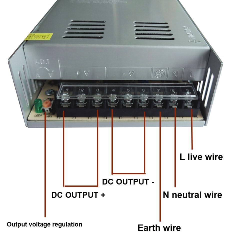 AC 110V/220V to DC 12V 40A 480W Universal Regulated Switching Power Supply Adapter Transformer Driver Converter for LED Strip Light, CCTV Security…
