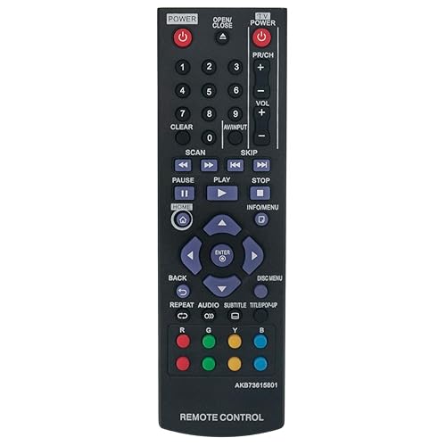 AKB73615801 Replacement Remote Control Applicable for LG BP125 BP320 BP220 BP200 BP325W BP125 BP220N BP320N BP325 BP325 BP325N BP335WN BP125N Blu-ray