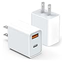 2 Pack USB C Charger Block, for iPhone Charger Block,20W Durable Dual Port PD+QC 3.0 Power Adapter,Power Adapter Cube for i Phone 16/16 Pro/16 Pro