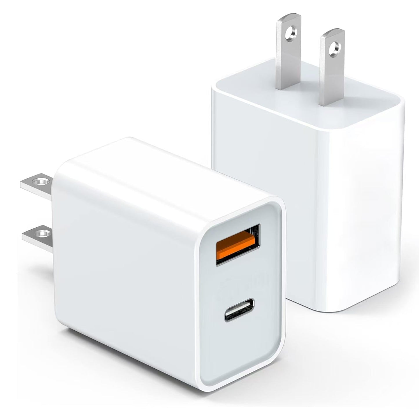 2 Pack USB C Charger Block, for iPhone Charger Block,20W Durable Dual Port PD+QC 3.0 Power Adapter,Power Adapter Cube for i Phone 16/16 Pro/16 Pro
