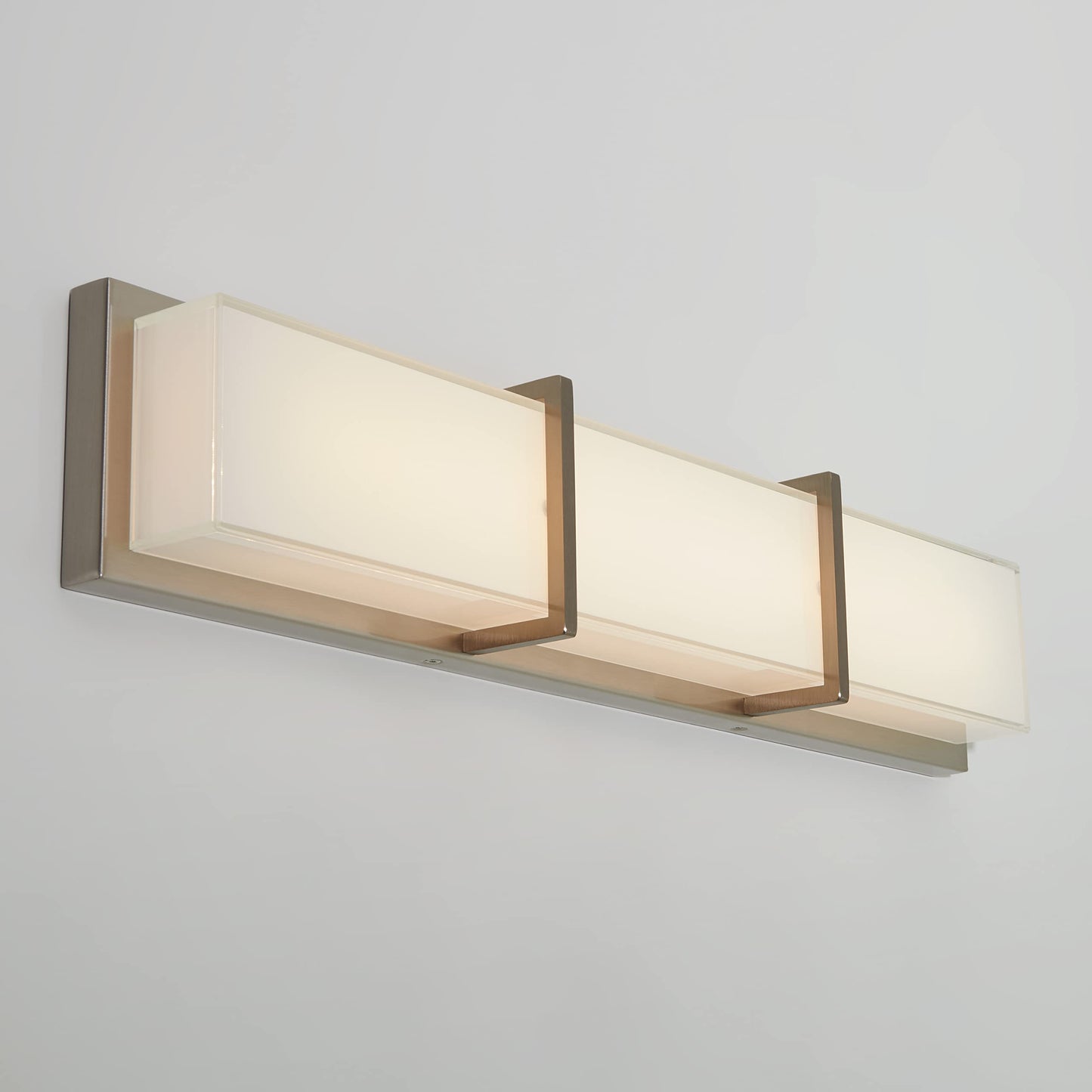 artika Subway 29W LED Modern Bathroom Vanity Light Fixture, Brushed Nickel Finish Ideal for Bathroom - 1900 Lumens, 3000 Kelvin, Made of Steel, No