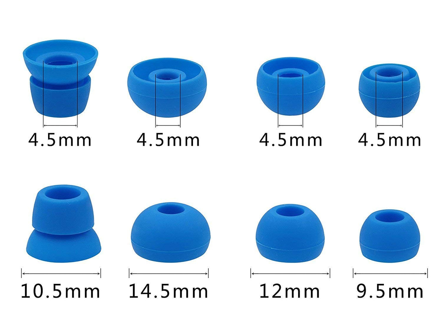 8pcs Blue Replacement Eartips Earbuds Eargels Compatible with Beats by dr dre Powerbeats 2 Powerbeats 3 Wireless Stereo Earphones