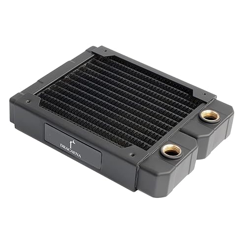 Dracaena.io 120mm Copper PC Radiator for Custom Water Cooling Loop, 28mm Thick, 1x120mm Fan Mount, Dual G1/4 Thread Ports, Liquid Cooling Radiator