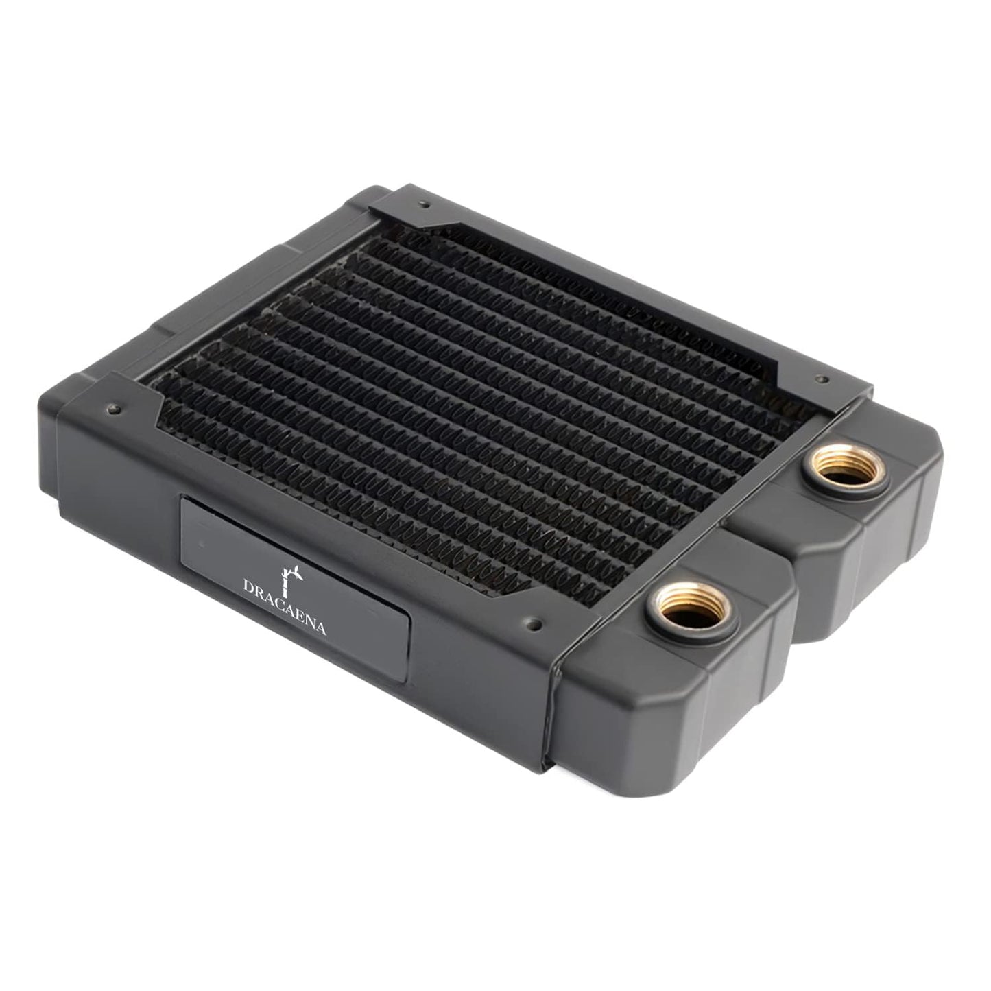 Dracaena.io 120mm Copper PC Radiator for Custom Water Cooling Loop, 28mm Thick, 1x120mm Fan Mount, Dual G1/4 Thread Ports, Liquid Cooling Radiator