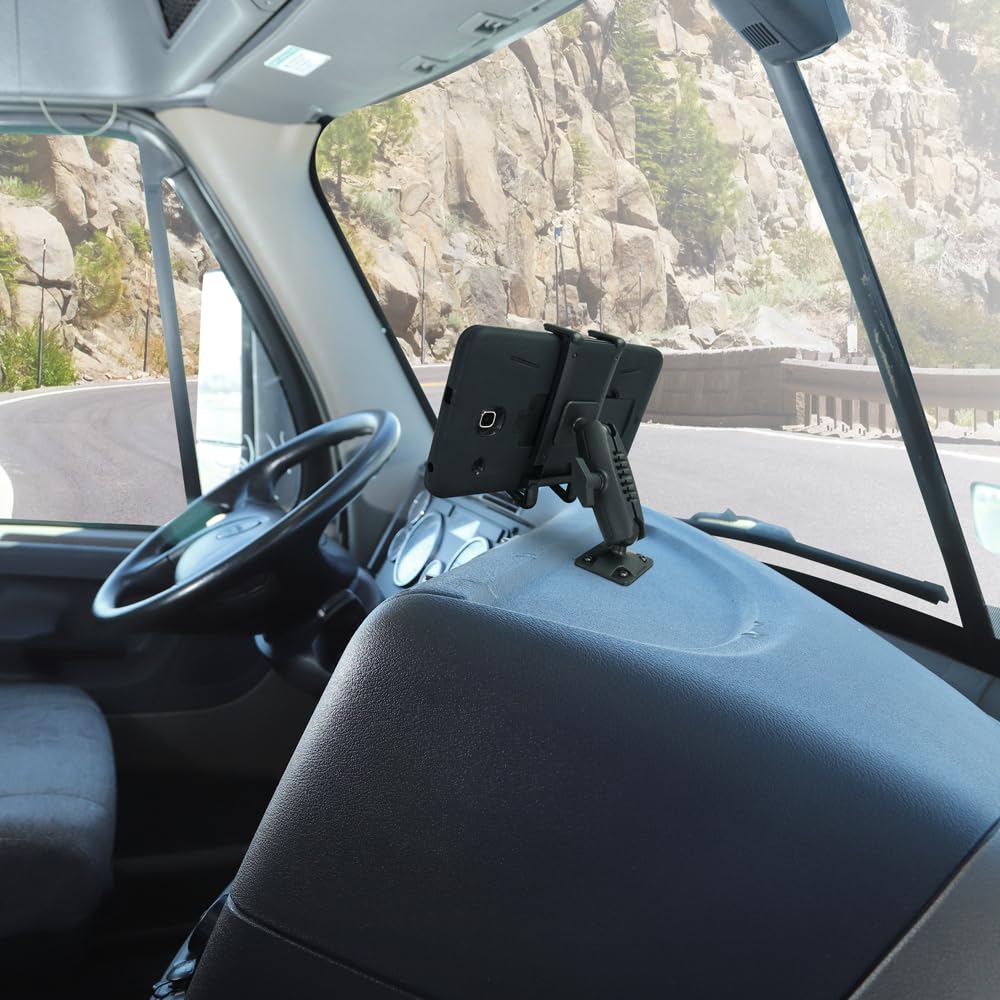 ARKON Mounts - Car Phone Holder | Secure Grip | Heavy Duty | Drill Base Car Phone Mount | Spring-loaded holder expands up to 7.25 inches | For iPhone
