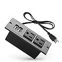 Conference Recessed Power Strip Socket with USB Ports,Table Power Strip,Desktop Charging Station with 2-Outlets and 2 USB Ports
