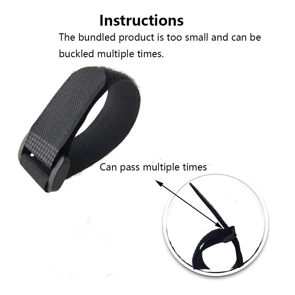 [16 Pack] Cable Straps 12 inch, Reusable Fastening Cable Ties Set, Adjustable Multipurpose Hook and Loop Securing Cinch Straps for Cord Management (1