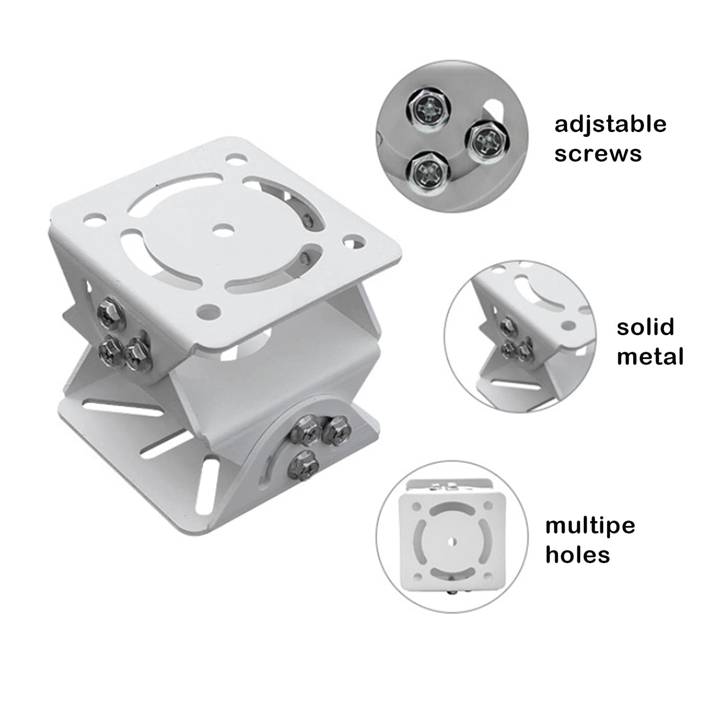 WiTi Universal Joint Mount for Security Camera, 3-Axis Bracket Adjustable Solid Metal Base,Connector Suitable for CCTV Cameras Installation Indoor