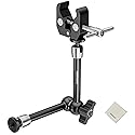 NEEWER 9.8"/25cm Magic Arm with Super Clamp & Cleaning Cloth, 1/4" & 3/8" Threads for Flash/LED Light/Microphone/DSLR Camera Monitor Compatible